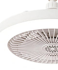 3 Color Dimmable - Flush Mount Ceiling Fan, Quiet Light Remote, Bedroom view showing white fan blades and base design.