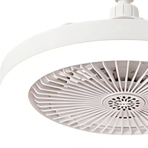 3 Color Dimmable - Flush Mount Ceiling Fan, Quiet Light Remote, Bedroom view showing white fan blades and base design.