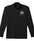Hardcore Tradesmen Quarter Zip Pullover With Slick Pipe And Valve Design Moisture Wicking Plumbing Shirts Tough As Nails Fade Resistant Professional Job Site Gear in black with Control the Flow graphic.