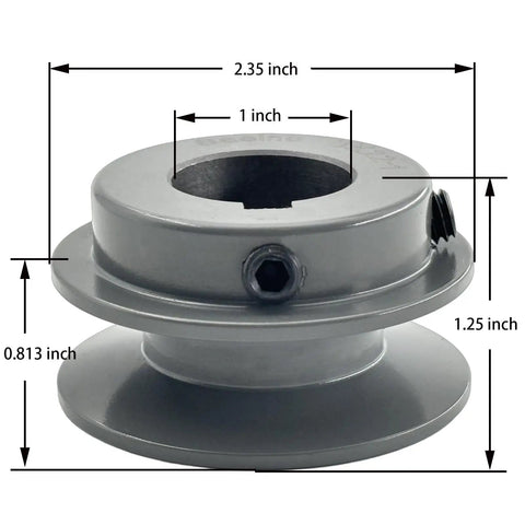 Cast Iron Motor Pulley With One Inch Bore And Two Point Three Five Inch Outer Diameter One Groove For AB 4L 5L V Belts, Built to Last Precisely Machined And Balanced For Smooth, Reliable Small Machinery Drive