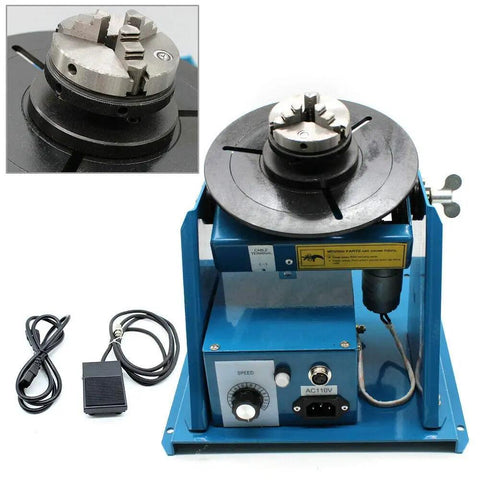 Heavy Duty Rotary Welding Positioner Featuring 110V Power And Smooth Two To Ten Rpm Rotation Compact Mini Turntable For Shops with three jaw chuck