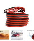 Top Shelf Heavy Duty Jumper Cables Kickstart Your Rig With Zero Hassle Using 25 Ft 1 Gauge Booster Cables Copper Clad Aluminum Build And 800 Amp Surge For Cars Trucks And Suv coiled cables with red and black clamps on each end