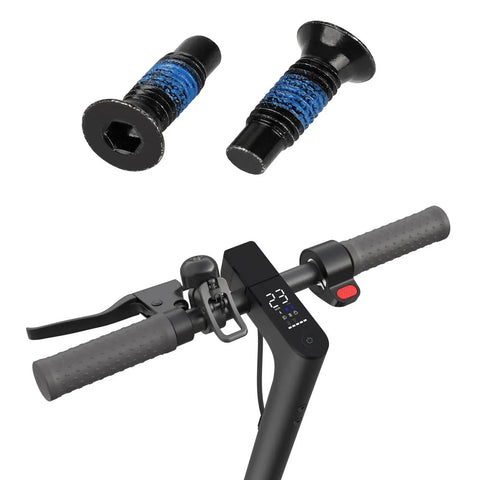 Heavy Duty Electric Scooter Screws Kit With Hella Tight Handlebar Bolts And Premium Folding Mechanism Hardware For Xiaomi M365 Ninebot 1S Pro Replacement Parts 10 Piece Set with durable blue-gripped screws.