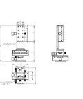 Technical diagram of Manual XYZ Translation Stage 40 x 90mm Linear Stage for Precision Alignment, showing dimensions and mounting details.
