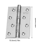 Stainless Steel Self Closing Cabinet Hinge With Flush Overlay Quiet Sub Door Hinge Thickened Bearing 98x70.5mm