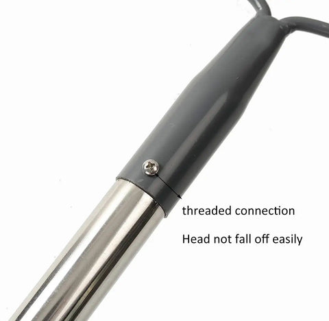 Threaded connection of 5 Ft Metal Lawn Rake With Level Head And 14 Tough Tines Stainless Steel Handle For Deep Loosening Of Soil