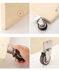 Heavy Duty Swivel Furniture Caster Wheels With Quiet Tpe Rubber Brakes And Reinforced U Style Steel Brackets installation guide on wooden surface