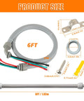 Power Whip Assembly Kit For 3 Conductor 10 Gauge Preassembled AC Whip with parts and size details displayed