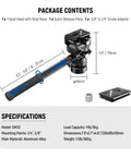 Heavy Duty Fluid Video Head With Adjustable Leveling Base And Arca Type Quick Release Plate Telescopic Grip, aluminum alloy construction.