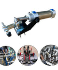 Image of a heavy duty pneumatic clamp fixture with 50 kg 110 lb hold down, used for woodworking, welding, and CNC holding.
