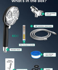 Handheld Shower Head With High Pressure Turbo Power Wash, 7 Modes, Anti Clog Nozzles, Built In Filter System For Hard Water parts