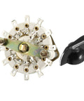 Three Pole Three Position Rotary Switch With One Deck Band Channel Selector And Black Knob 12 Pin Mounting Nut Included