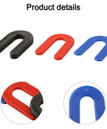 Three color-coded polypropylene U-shaped wedges from the 60 Piece Plastic Leveling Shims Kit For Auto Dash And Car Mount Repair.