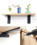 Top Shelf Heavy Duty Flat Head Self Tapping Wood Screws Forged From Badass Carbon Steel With Tough Black Oxide Shield For Zero Stink Rust And Smooth Drive Includes 100 Reliable Quick Grabbers used for shelf installation.
