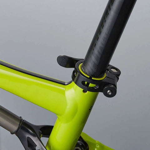 34.9mm Adjustable Bicycle Seatpost Clamp with Quick Release Aluminum Alloy Build No-Slip Secure Grip and Centered Alignment Black KC89