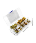 Assorted Carbon Steel Self Tapping Thread Inserts Kit For Quick Thread Repair Slotted Design Dope For Automotive Repairs 50 Pieces For Various Thread Sizes, plastic case open