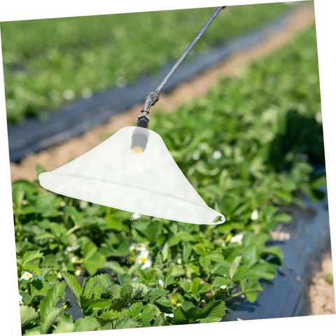 Drift Guard Spray Nozzle With Windproof Shield for backpack sprayers above crop field, boosting coverage and reducing drift.