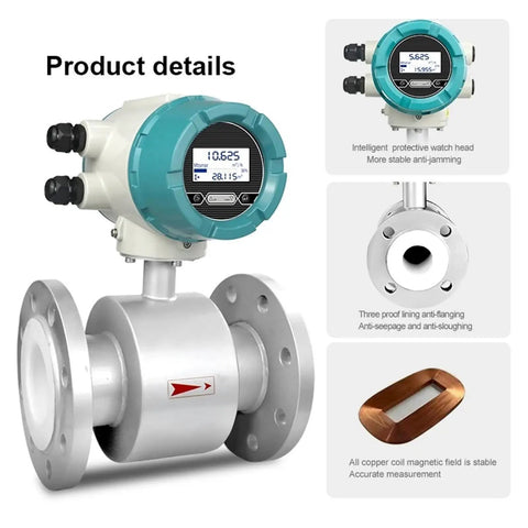 Badass Heavy Duty Electromagnetic Water Flow Meter Sensor With Reliable Performance built tough for nasty industrial sludge DN50
