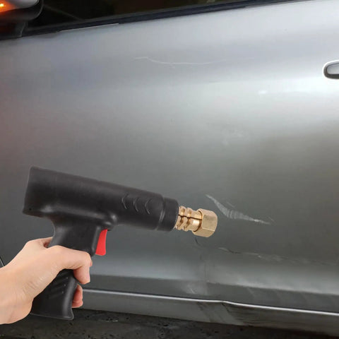 Using a Handheld Spot Welder For Auto Body Repair Portable Welding Tool Kit on a car dent