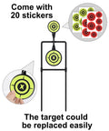 Double Spinner Shooting Targets 3/8 Inch Thick Steel Auto Reset Targets with 20 replaceable stickers for handguns