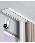 Premium Aluminum Sliding Barn Door Track With Silent Ceiling Mount Hardware White Finish showcasing double layer design and smooth operation.