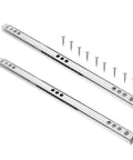 17mm Wide Two Way Drawer Slide Rail 342mm Length, Cabinet Miniature Steel Ball Bearing Slides shown with screws included