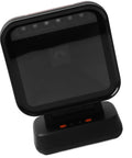 Desktop Platform Barcode Scanner with CMOS auto sensing and continuous QR reading, 640x480 resolution, USB Type B plug and play.