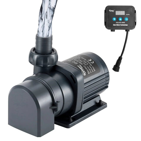 Front view of hygger 800 GPH submersible and external water pump with controller and display for aquariums, 25W.