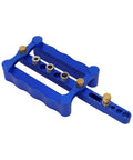 Dead Nuts Precise Aluminum Dowel Jig Kit With Self Centering Drill Guides for Flawless Furniture Assembly, blue aluminum design.