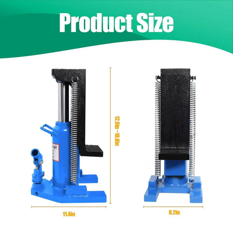 Product size of Badass Heavy Duty Hydraulic Toe Jack That Crushes Loads Up To 20 Ton Top Lift and 10 Ton Toe Lift displayed.