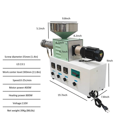Smooth Operator Single Screw Extruder Machine For 3D Printer Filament Making With Precision Temperature Control And Pulse Driver Supporting PLA And ABS No Fuss Workstation