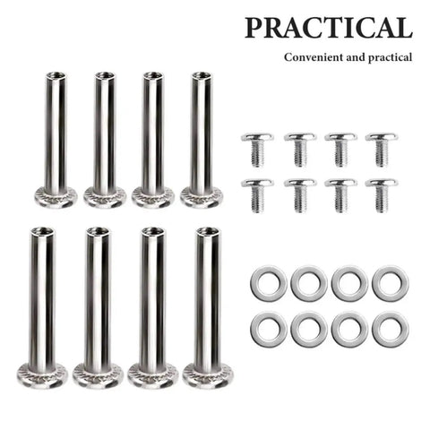 Six Pack Luggage Wheel Replacement Set For Suitcases And Rolling Bags Universal Fit Heavy Duty Rubber And Iron Casters Easy Install 360 Degree Swivel Wheels Spare Parts For Travel Gear, metal hardware set