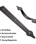 Heavy Duty Decorative Garage Door Hardware Kit Featuring Tough As Nails Steel Handles And Silent Damping Hinges That Glide Smooth As Silk For Cabinets Or Doors, showing steel handle and hinge.