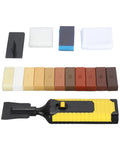 Wood Floor Repair Kit With 11 Color Matching Wax Sticks For Quick Scratch And Crack Fix, Easy To Use On Floors, Furniture And Cabinets, DIY Restoration Kit For Home Improvement And Pro Level Results displayed with repair tools and accessories