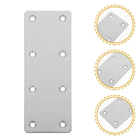 Five Pack Heavy Duty Stainless Steel Straight Brace Brackets For Wood Perfect Mending Plates With Multiple Openings on display