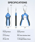 6.5 Inch Gardening Pruning Snips With Straight Blades For Precise Cuts And Clean Plant Trimming Ergonomic No Slip Grip