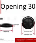 40 Piece Rubber Grommet Kit With Double Sided Hole Plugs For Dope Cable Management Black, 30mm cut, 25mm inner diameter