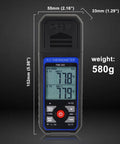Front view of Dual Channel K And J Type Thermocouple Thermometer With Alarm And Compensation Adjustment, dimensions shown
