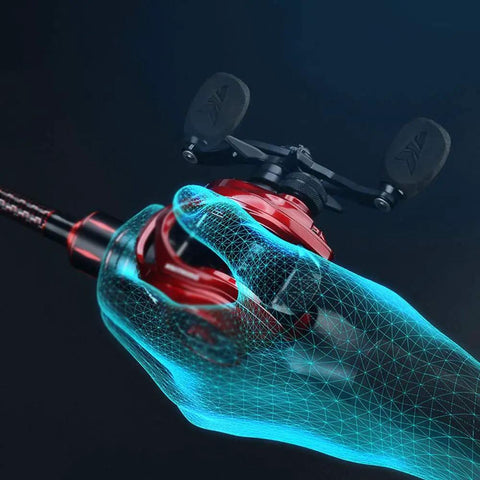 Virtual hand holding Magnetic Brake Wheel Fishing Reel For Outdoor Use With Anti Explosion Line System Easy Control And No Protruding Buttons