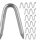 Heavy Duty Wire Mesh Staples Set For Outdoor Construction Reusable U Shaped Fence Post Staples Pro Grade Nails close-up view
