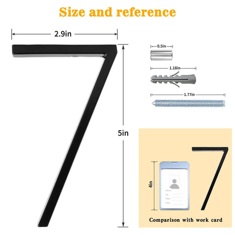 5 Inch Floating Stainless Steel Address Sign With Nail Kit For Outdoors Black Sign For Doors Walls Fences Mailboxes