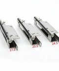 Side view of Stainless Steel Detachable Cabinet Door Hinge With Spring, Folding Hidden Hinge, Heavy Duty Industrial Grade Carbon Steel, Easy Install 1 Piece CL268-2steel in three sizes: 17.5mm, 20.5mm, 24.5mm.