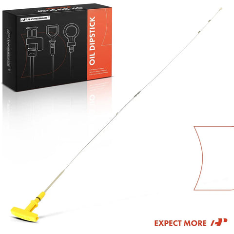 Engine Oil Dipstick For Dodge Ram V8 5.7L And 6.4L with yellow handle and package box in background