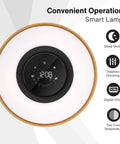 Top view of Bedside Lamp With 10W Wireless Charger And Bluetooth Speaker, Digital Clock, Stepless Dimming, Sleep Mode features.