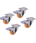 Pack Of 4 Orange 1.5 Inch Screw Casters For Furniture Wheels Silent Polypropylene Casters For Display Cabinets And Speaker Stands
