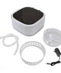 Ultra Compact Foldable Portable Washing Machine with Two In One Wash And Dry Combo Function, white, includes accessories and hoses.
