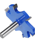 Heavy Duty Beefed Up Six Wing Carbide T Slot Cutter Rabbeting Router Bit With Twelve Point Seven Millimeter Shank And Eighty Five Millimeter Cutting Diameter Ten Millimeter Cutting Depth Fifty Seven Millimeter Overall Length Pro Grade Woodworking, close-up view