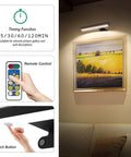 Hassle Free Wireless Picture Light With Remote Control And Adjustable Color Temperature Four Pack illuminating wall art with remote