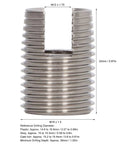 20Pcs Slotted Self Tapping Threaded Inserts Kit M16 By One Point Five 22mm Stainless Steel Helicoil Style Thread Repair For Cars And Trucks No Pre Tap Required High Tensile Strength Durable Fix, M16 x 1.5 insert size