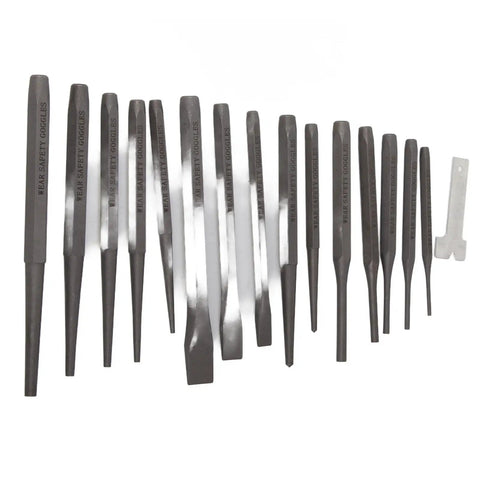 16 Piece Mechanics Punches And Chisel Set with Taper Punch, Pin Punch, Center Punch and Cold Chisels for Metal and Wood DIY